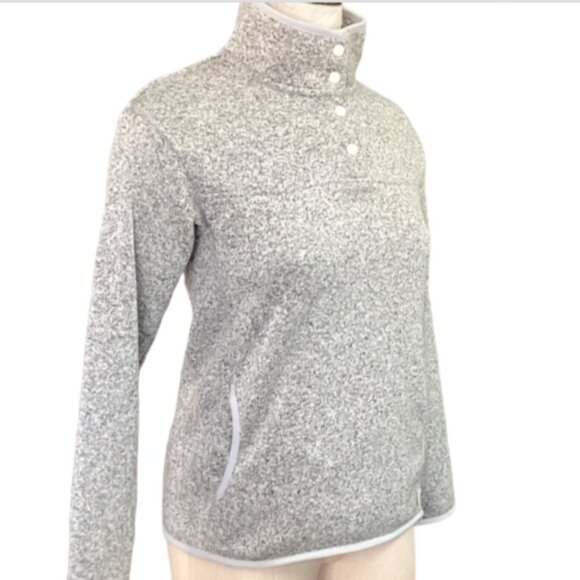 Eddie Bauer Radiator Fleece Snap Neck Sweater S Gray 130Q - Picture 2 of 7